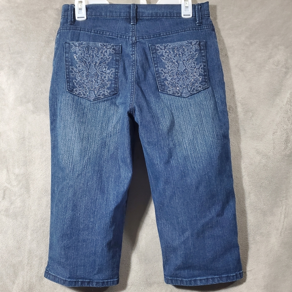 Gloria Vanderbilt Amanda Skimmer w/Studded Pockets Dark Blue Denim Missy…